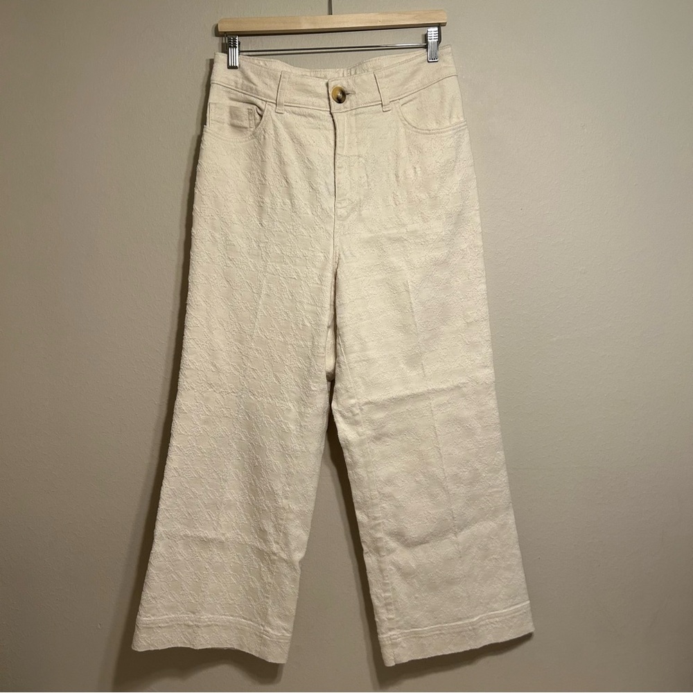 Pilcro Anthropologie the Skipper wide leg pants Size 29 Ivory